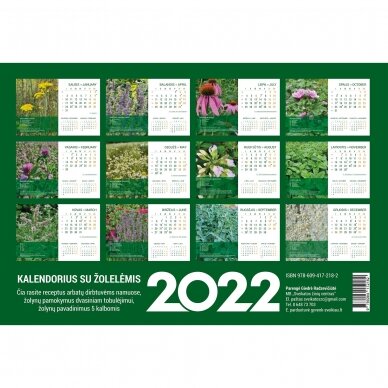2022 metų edukacinis kalendorius su žolelėmis 4